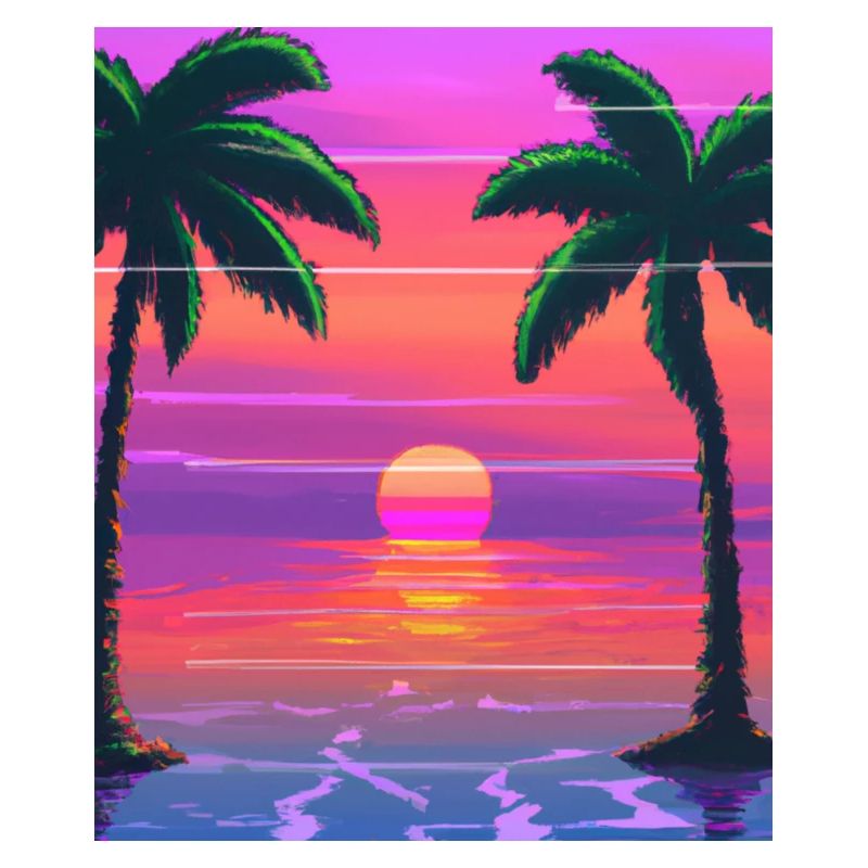 Vaporwave Sun Synthwave Sunset Palms