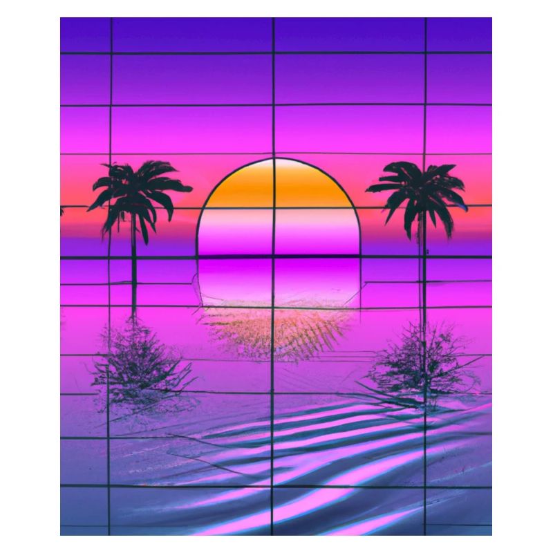 Vaporwave Sun Synthwave Sunset Palms