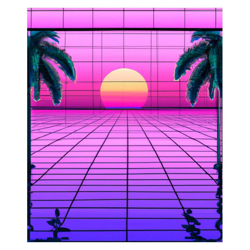 Vaporwave Sun Synthwave Sunset Palms