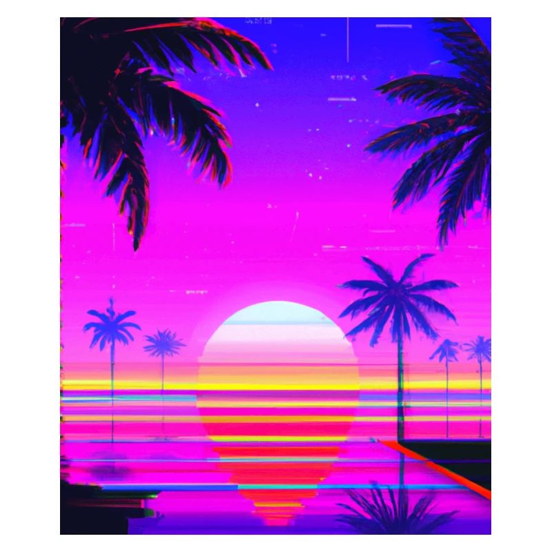 Vaporwave Sun Synthwave Sunset Palms