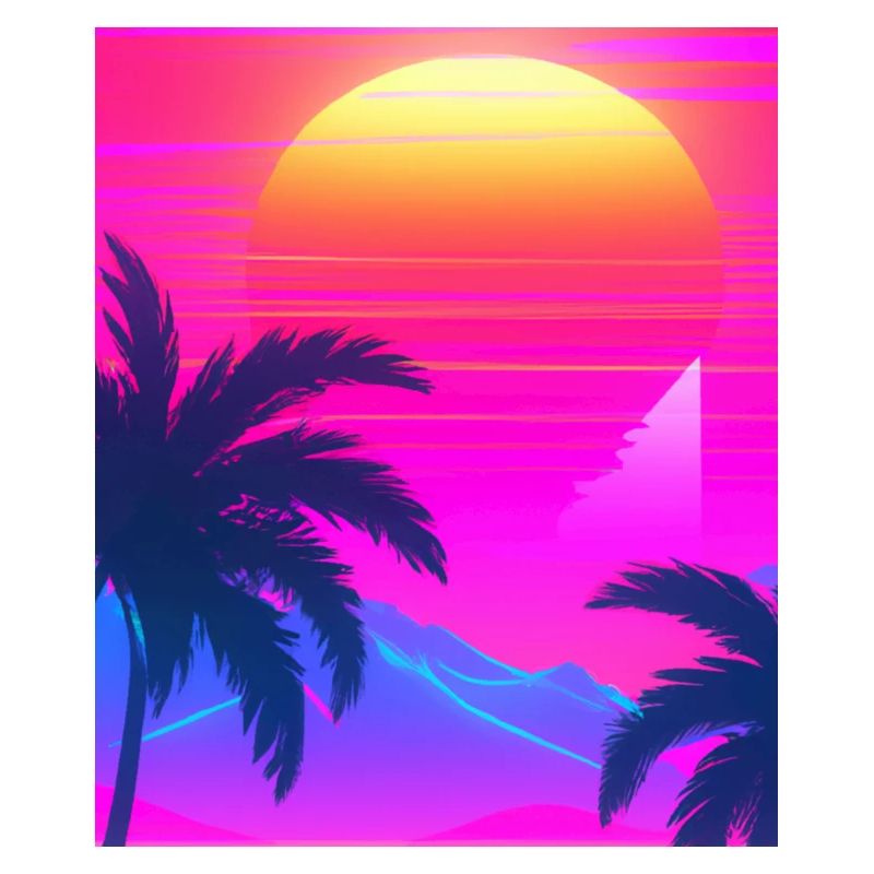 Synthwave Sun Hawaii Vaporwave Esthétique