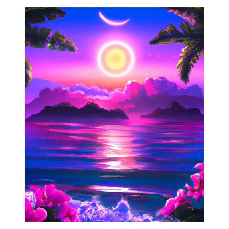 Synthwave Sun Hawaii Vaporwave Esthétique