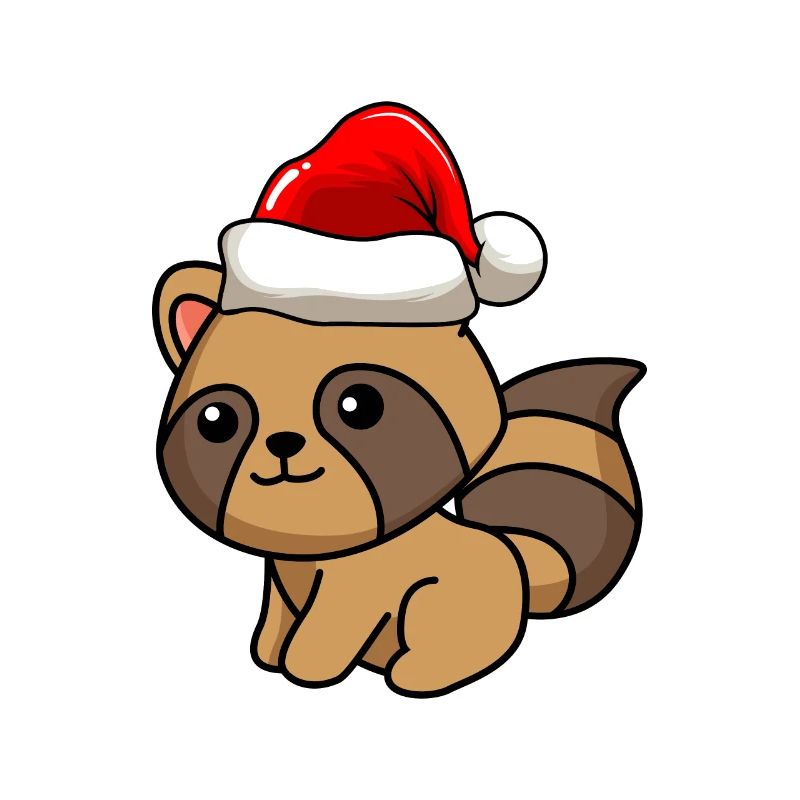 Waschbär Comic Weihnachten