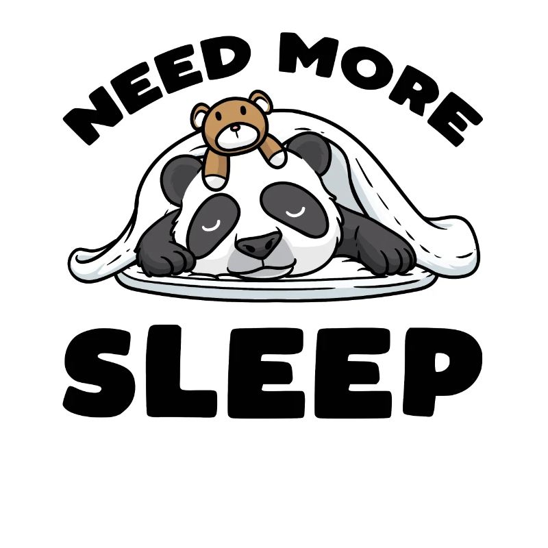 Need More Sleep Panda Sleeping With Plush Toy