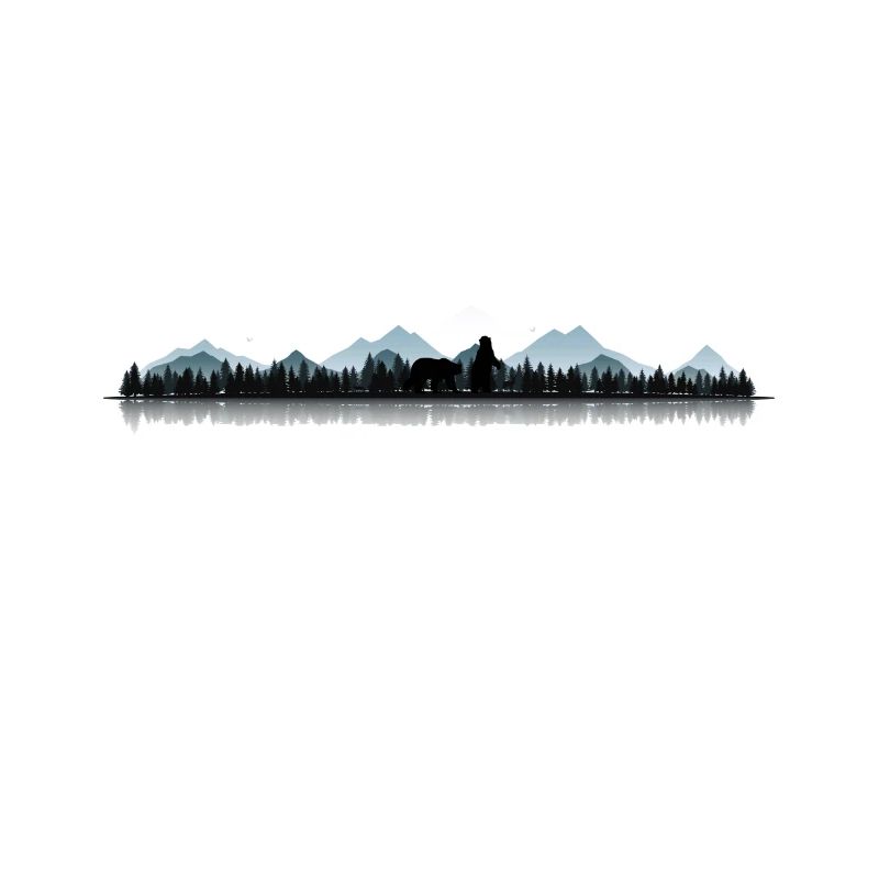 Retro Forest Nature Wildlife Trees Reflection