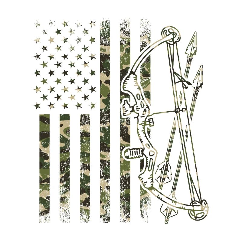 Bow and arrow in white camouflage