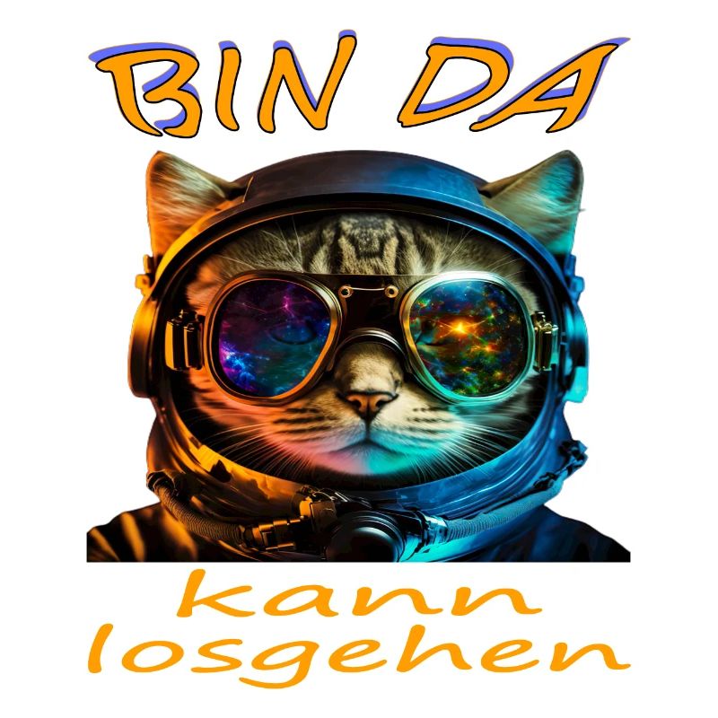 Katzen Kosmonaut "Bin da"