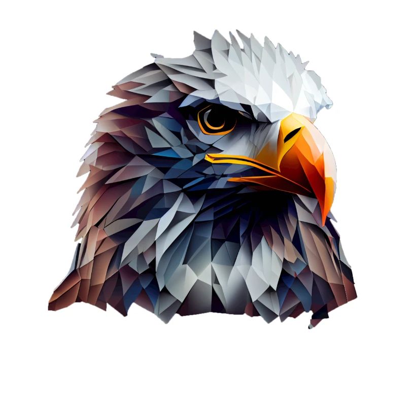 Cool polygon design with a bald eagle