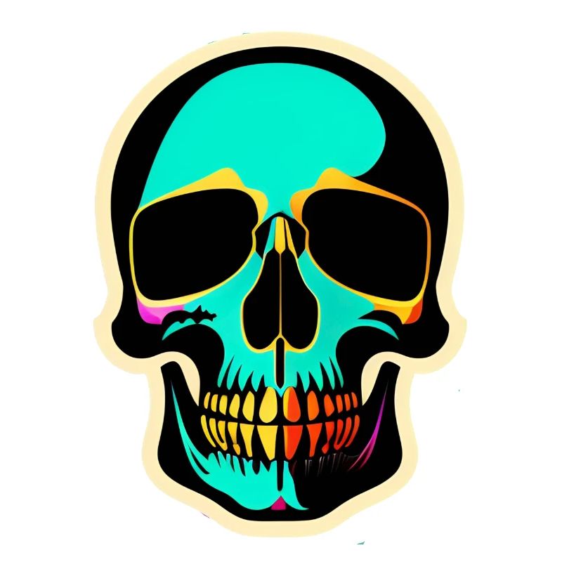 Fun-colored skull