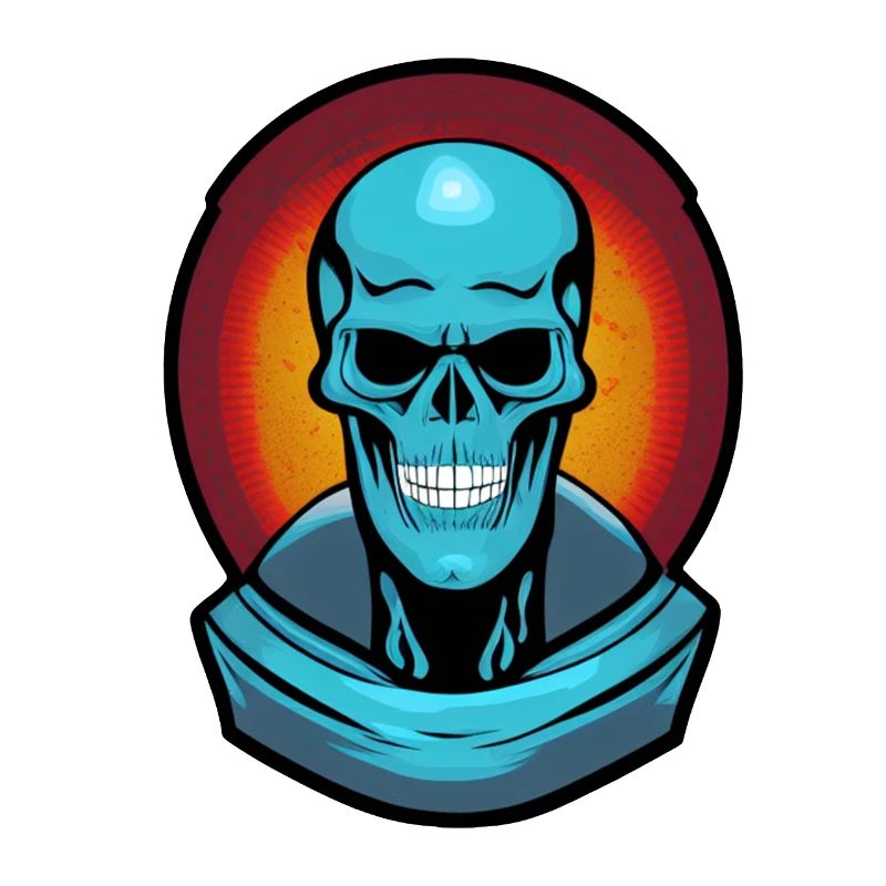Blauer Monsterschädel