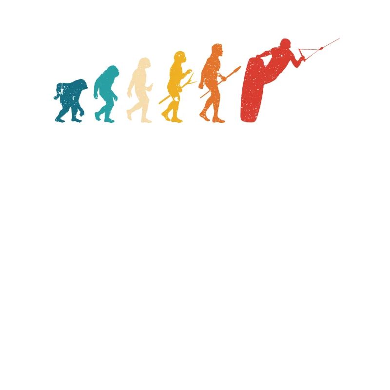 Retro Wakeboard Evolution des Menschen Wakeboarder