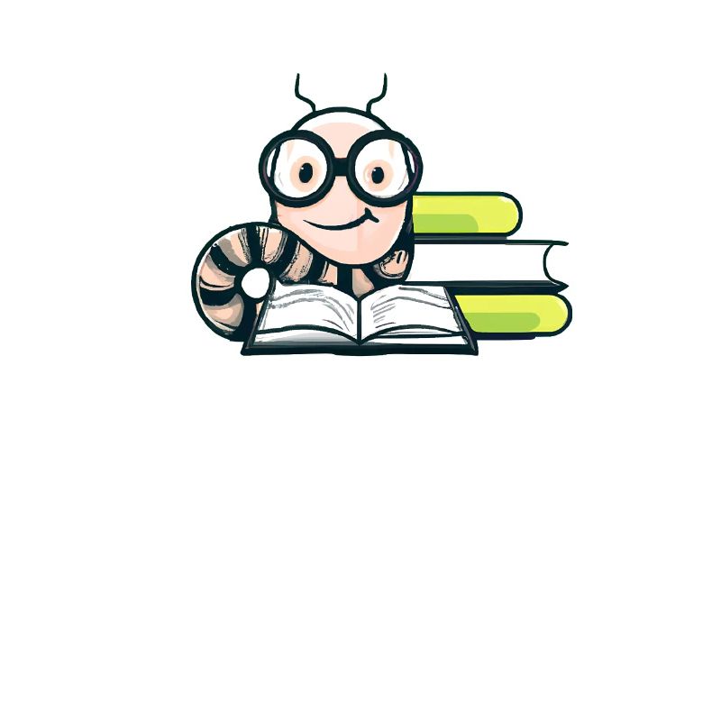 Bookworm with nerd glasses read bookworm