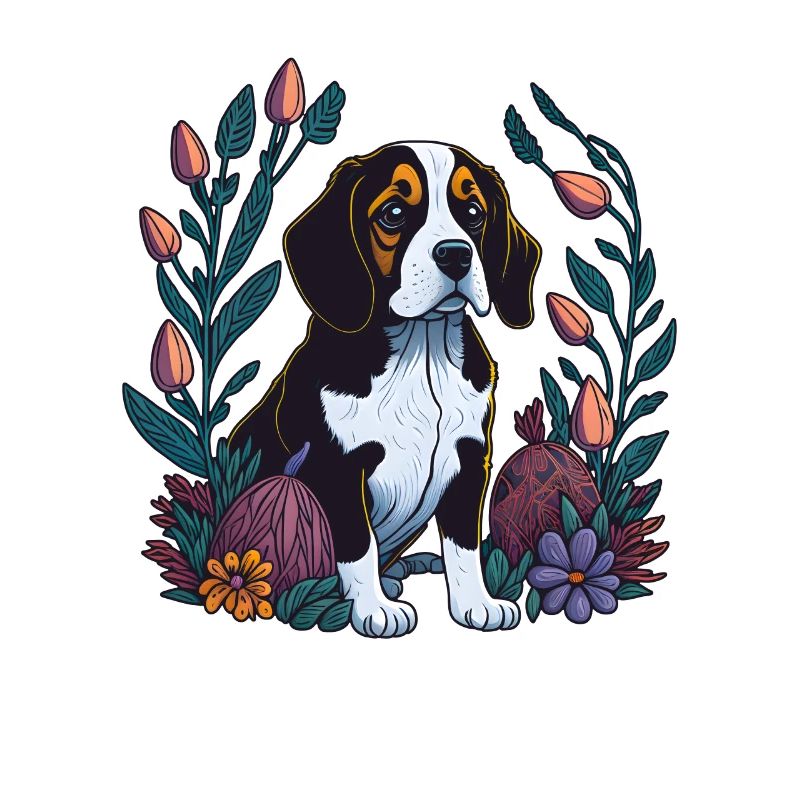 Beautiful beagle dog easter spring beagle