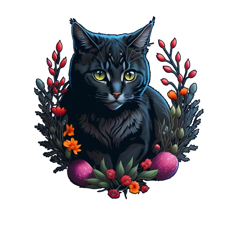 cute cat in easter & spring style cats