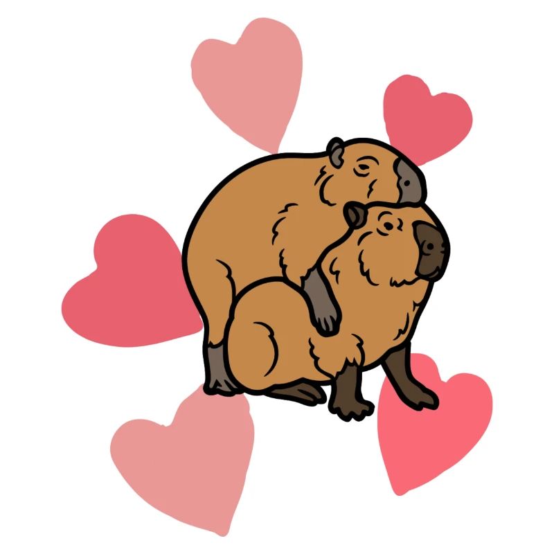 Verliebte Capybara