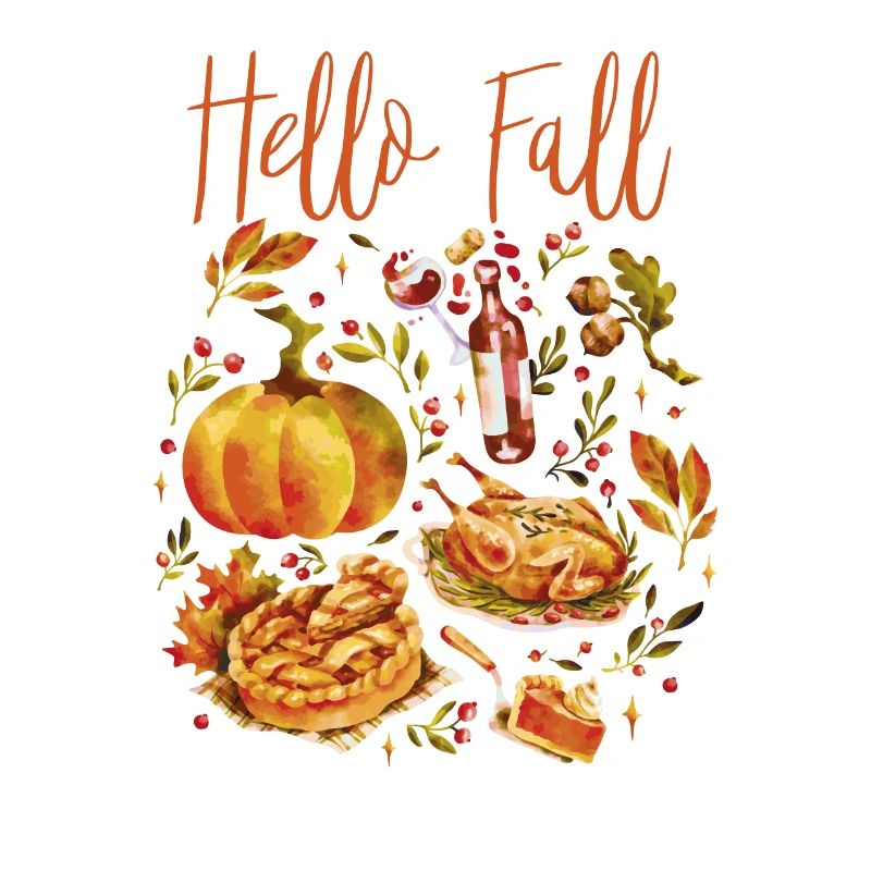 Hello Fall Vibes Thanksgiving Pumpkin Fall