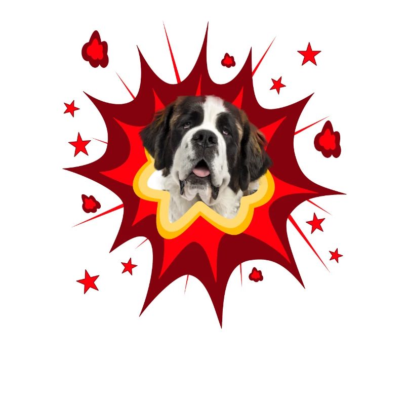 Conception de chien comique - Pow - St. Bernard