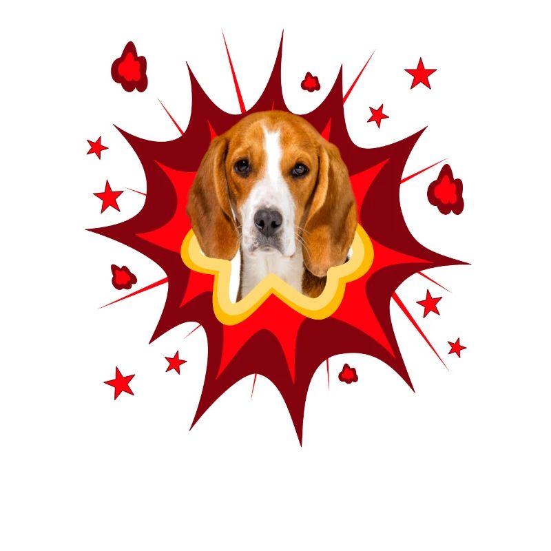 Conception de chien comique - Pow - Beagle