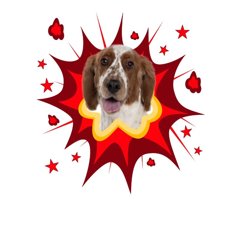 Conception de chien comique - Pow - Springer Spaniel