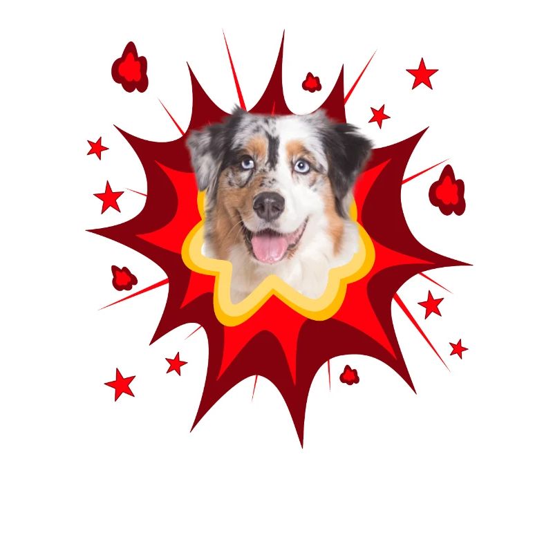 Conception de chien comique - Pow - Berger australien