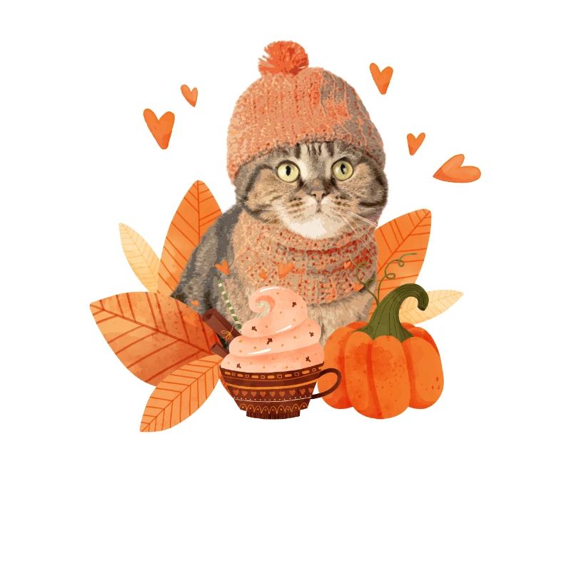 Mignon chat Pumpkin Spice drôle d’automne