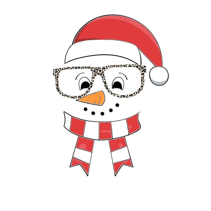 Funny Christmas Snowman Face Leopard