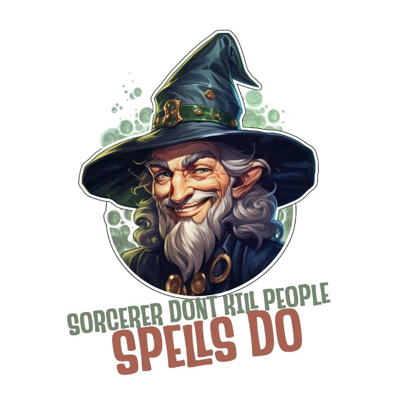 Magier oder Zauberer mit Rollenspielslogan