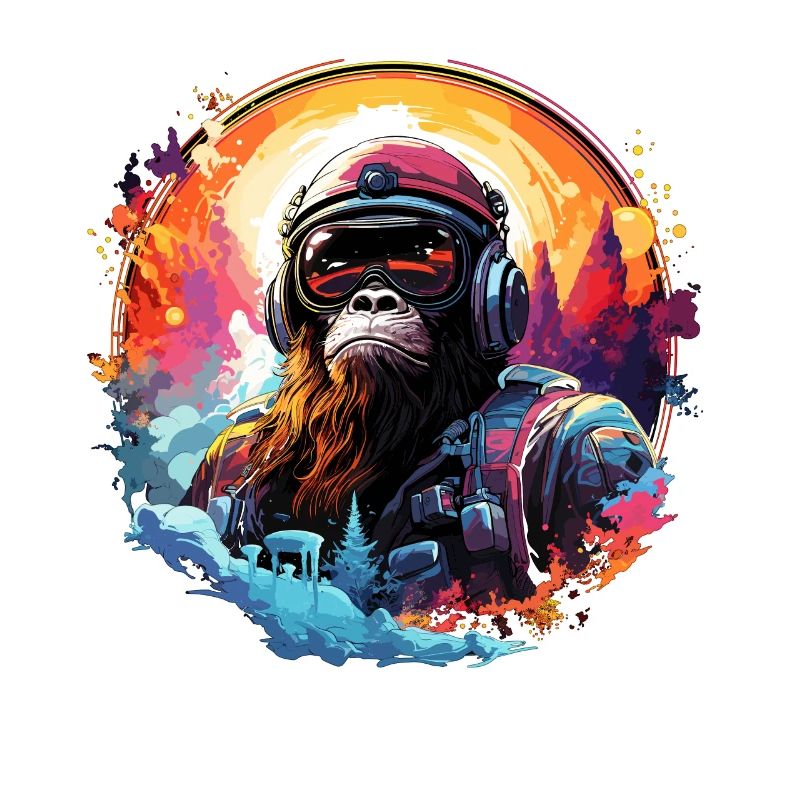 Space Ape Cool et drôle singe coloré dans l’espace