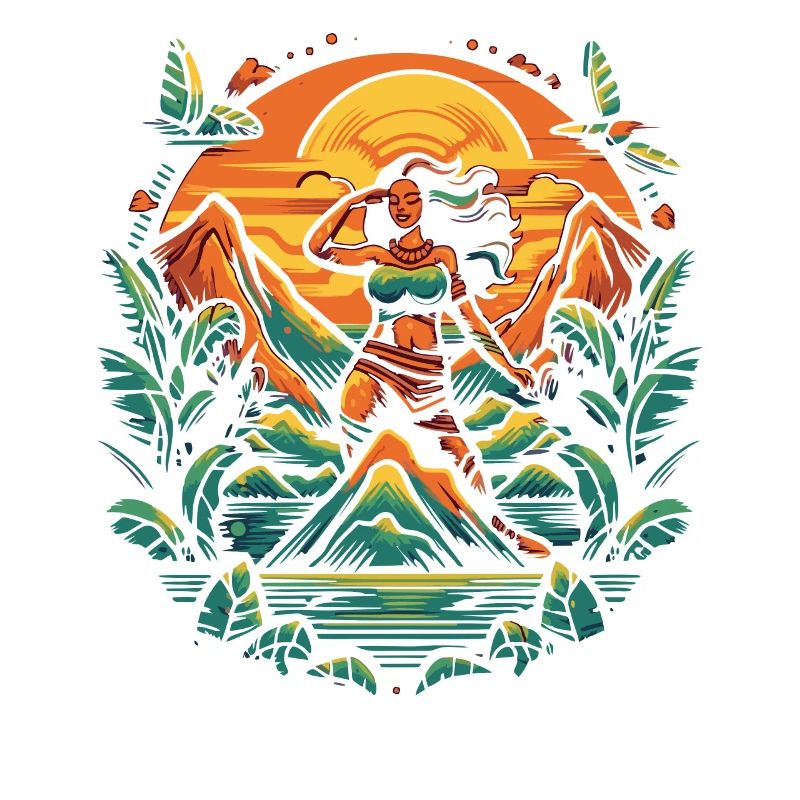 Tiki Insel Hula Mädchen