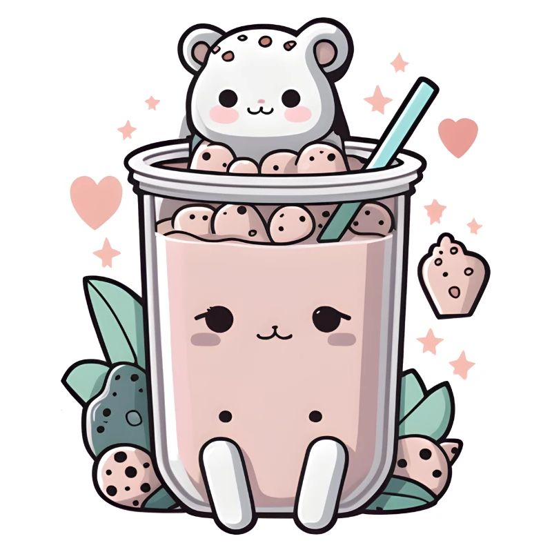 Bubble Tea mit süßem Bären