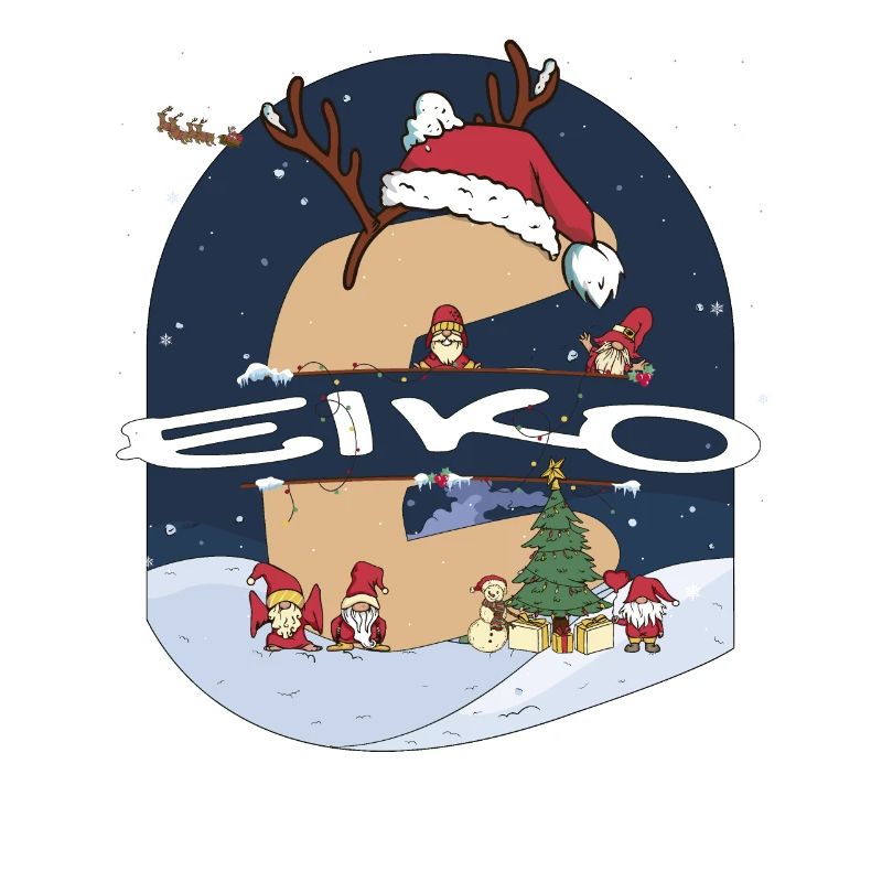 Awesome Eiko Name w Santa Hat in Xmas Theme