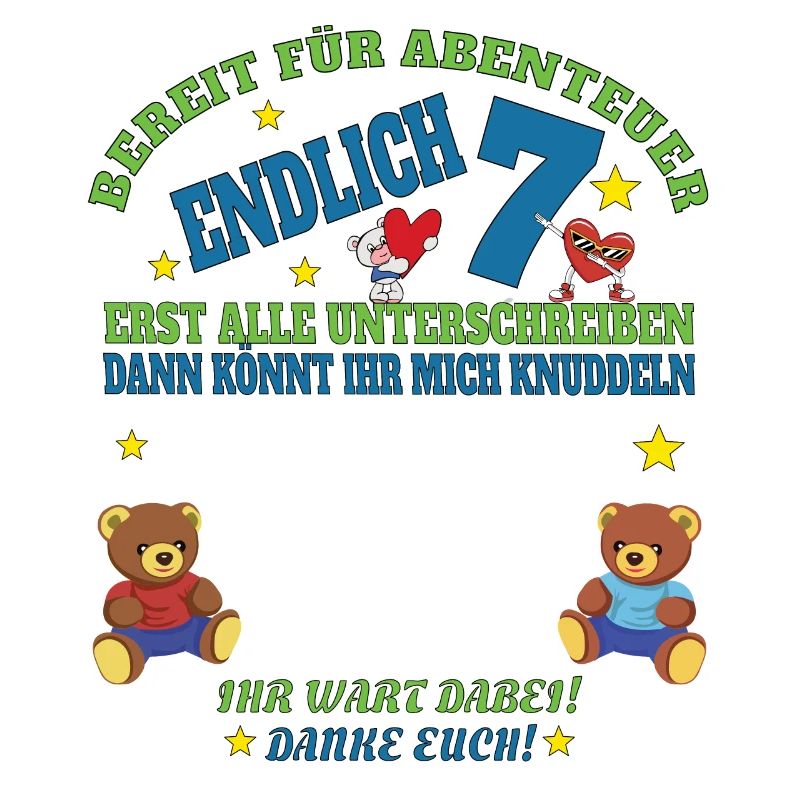 7. Geburtstag Junge & Mädchen Gästebuch