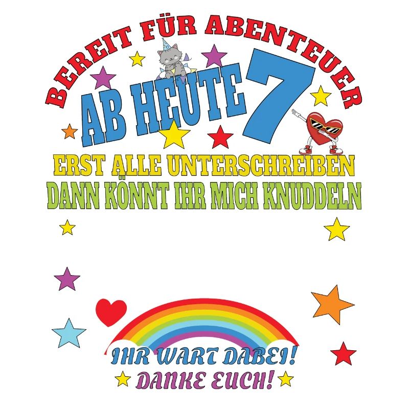 7. Geburtstag Junge & Mädchen Gästebuch