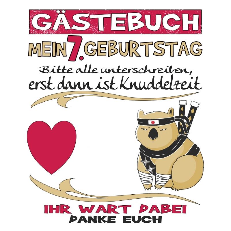 7. Geburtstag Junge & Mädchen Gästebuch