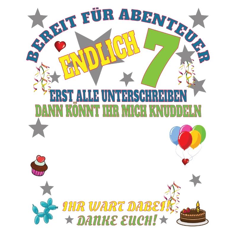 7. Geburtstag Junge & Mädchen Gästebuch