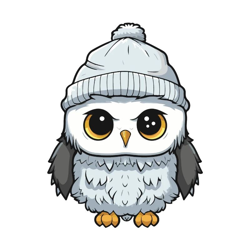 Eule Winter Comic Niedlich