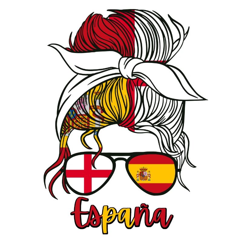 Halb Spanisch, halb Englisch, Mädchen, Spanien, England, Flagge