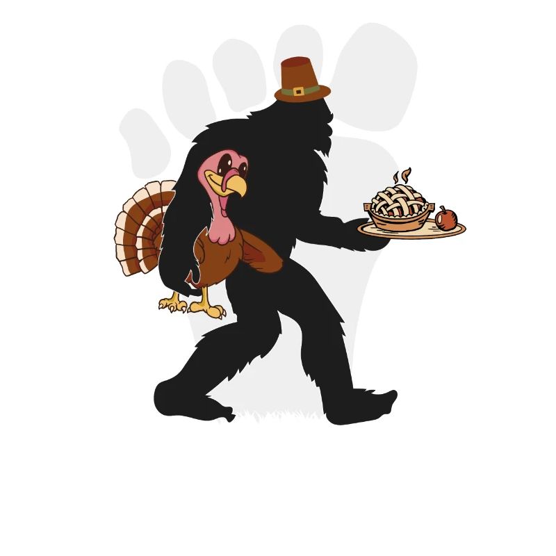 Bigfoot Pilgrim Turkey Pumpkin Pie for