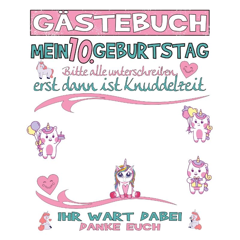 10. Geburtstag Mädchen & Junge Gästebuch