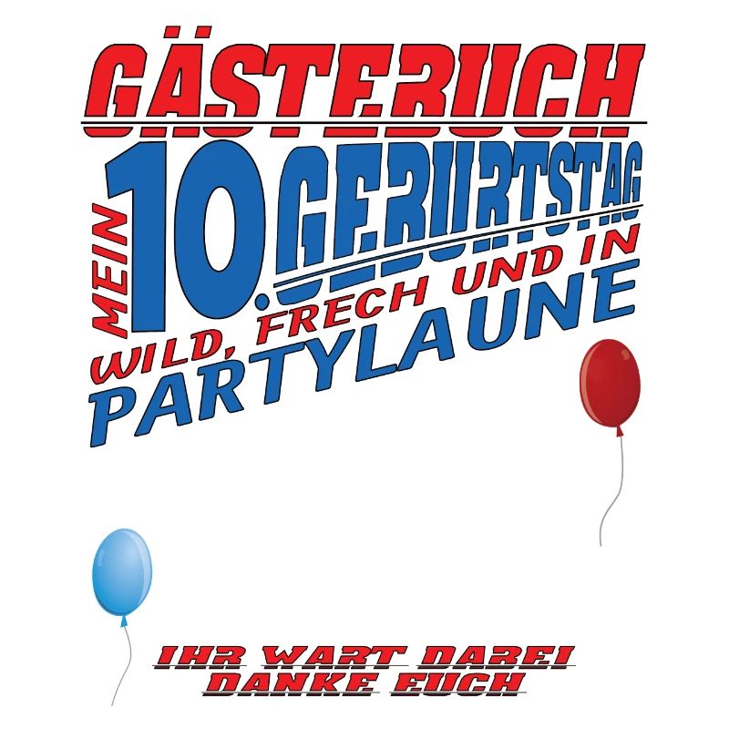 10. Geburtstag Mädchen & Junge Gästebuch