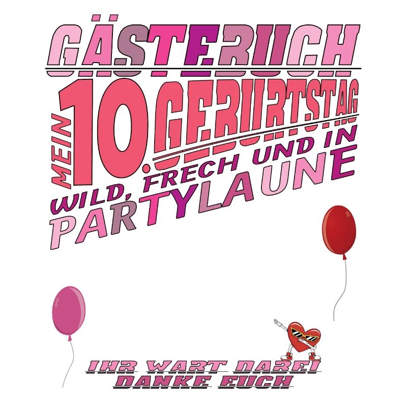 10. Geburtstag Mädchen & Junge Gästebuch
