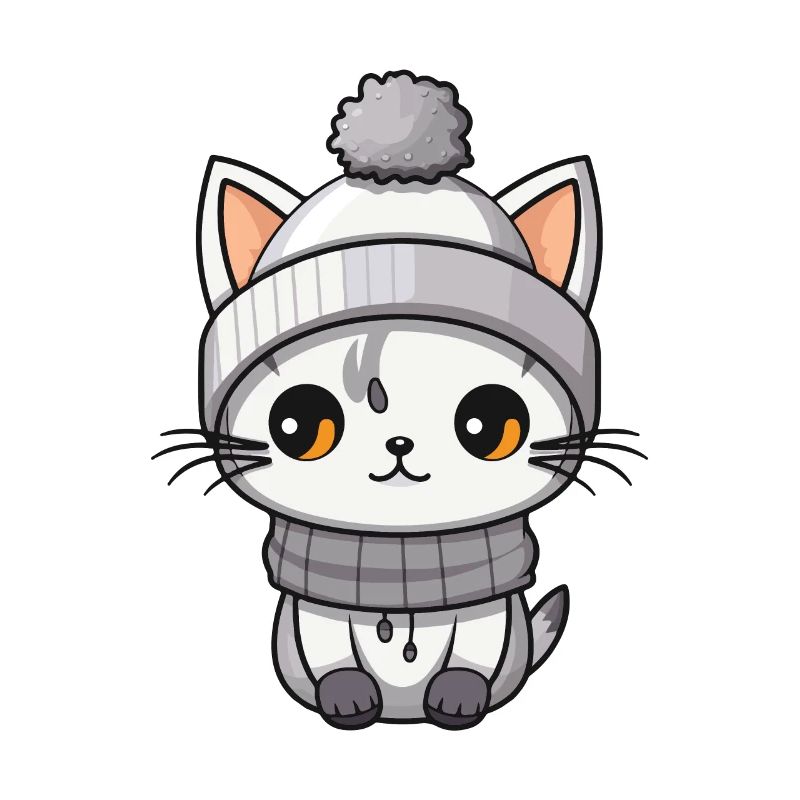 Katze Winter Tier Niedlich Comic