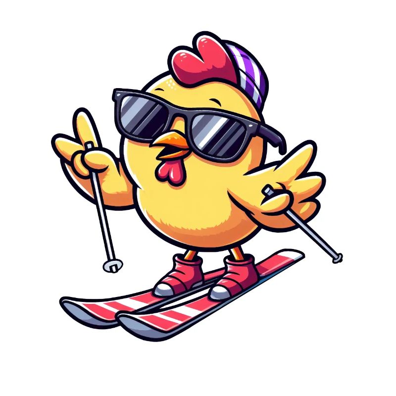 Winter holidays with chicken while skiing
