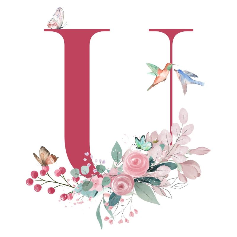Buchstabe u floral - Geschenkidee
