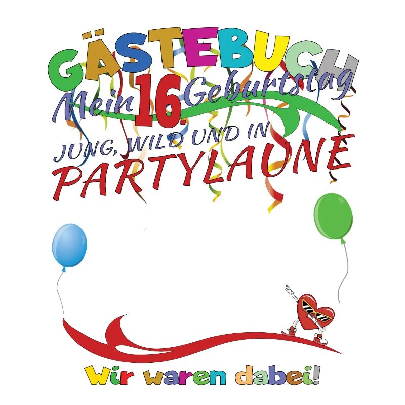 16. Geburtstag Mädchen & Junge Gästebuch