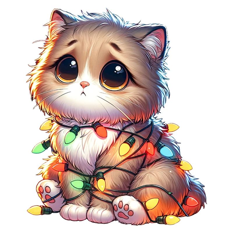 Chat de Noël mignon - Drôle