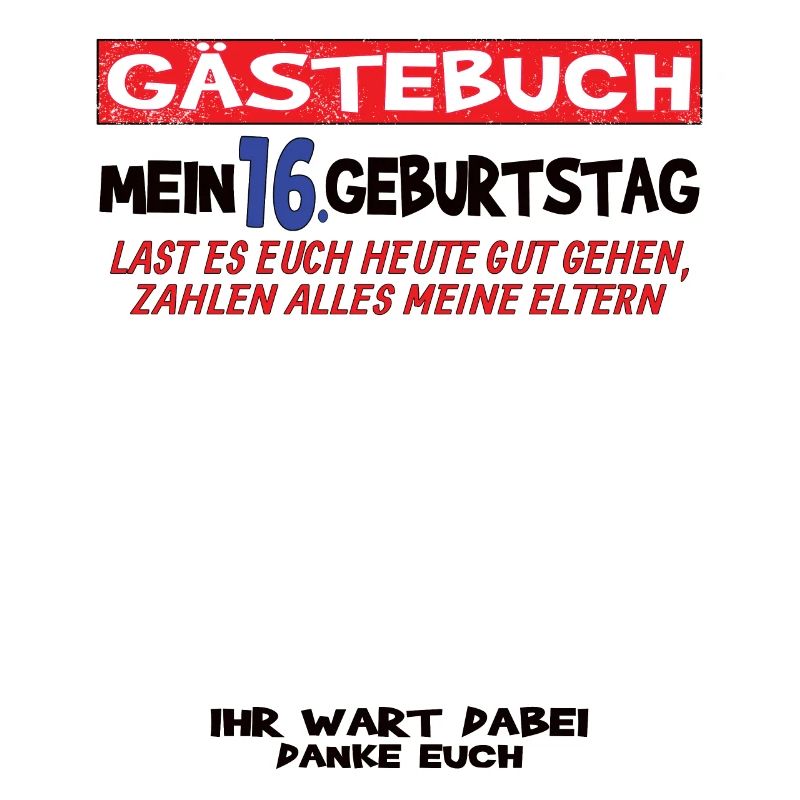 16. Geburtstag Mädchen & Junge Gästebuch