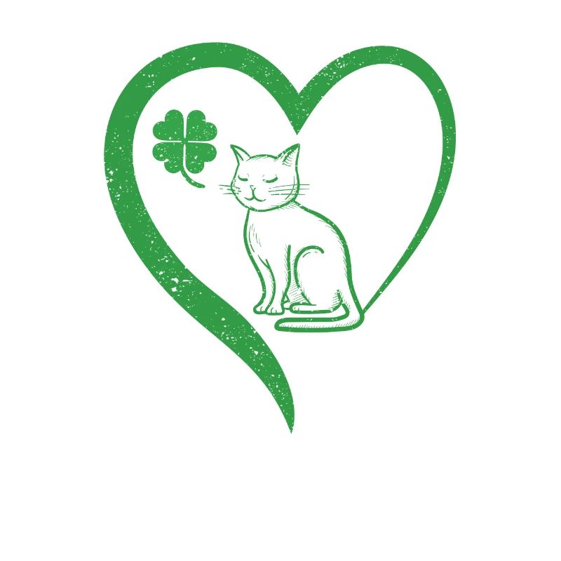 Chat Silhouette Shamrock St Patrick’s Day