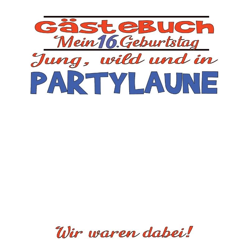 16. Geburtstag Mädchen & Junge Gästebuch