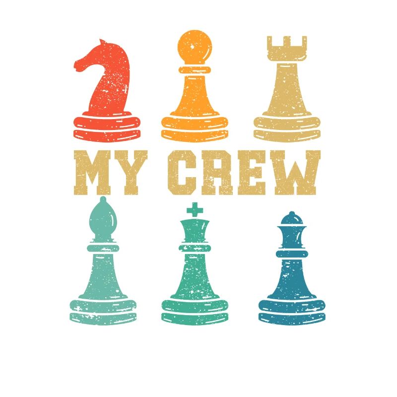 My Team Chess Player Funny Retro
